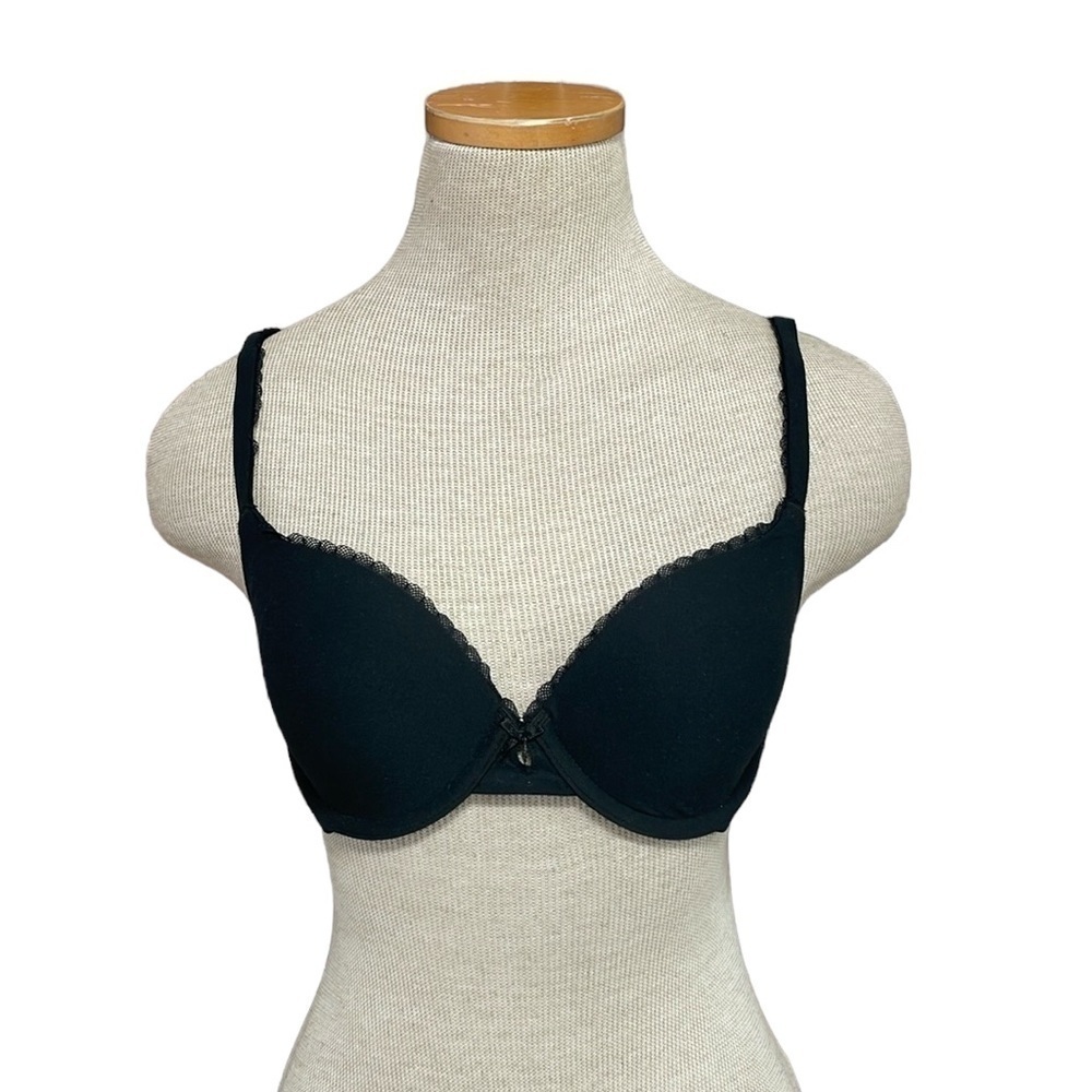 Paramour Sensational Bra Women's 32DDD Black NWT Lace Bow